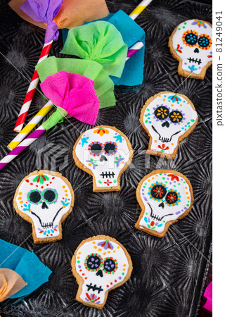 Day of the Dead cookies in shape of sugar skull. Day of the Dead cookies in shape of sugar skull. 81249041