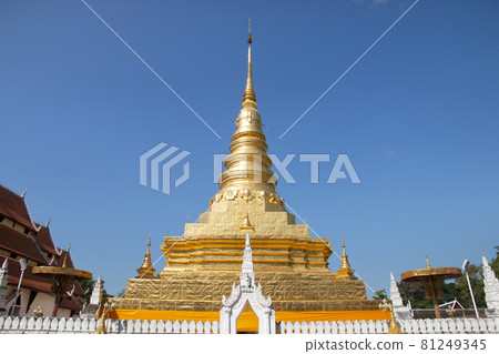 Wat Phra That Chae Haeng an iconic famous temple in Nan the Northern province in the Northern Thailand. 81249345
