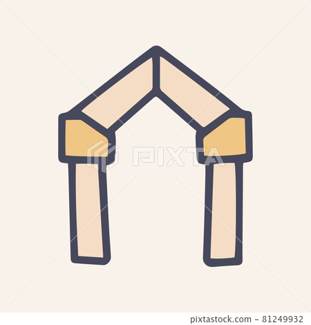 Arch color vector doodle simple icon design Arch color vector doodle simple icon design 81249932