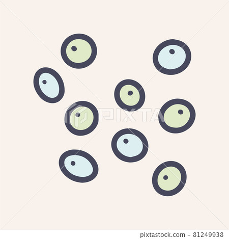 Bacteria veillonella color vector doodle icon design 81249938