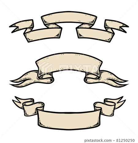 Vintage engraving ribbons. Design elements for poster, emblem, sign, label. Vector illustration 81250250