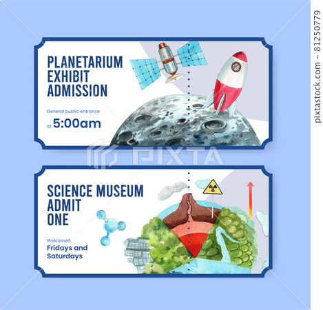 Ticket template with world ozone day concept,watercolor style 81250779