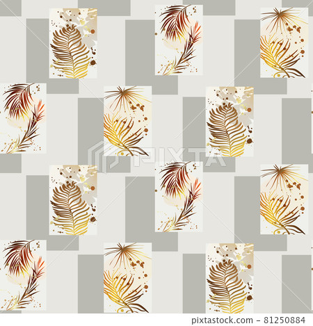 Vector seamless pattern with tropical leaves - Stock Illustration ...