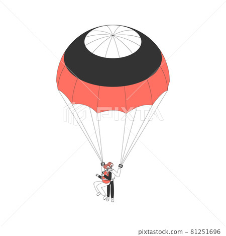 Assisted Parachute Jump Composition - Stock Illustration [81251696] - PIXTA