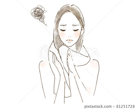 Women suffering from hair damage Hair care troubles Women suffering from hair damage Hair care troubles 81251728