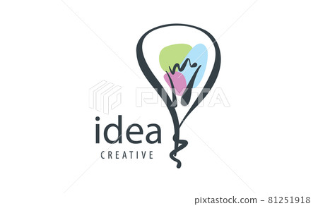 Drawn vector logo in the shape of a lamp 81251918