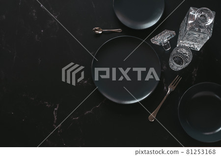 Flat lay of some dining articles for wealthy people Flat lay of some dining articles for wealthy people 81253168