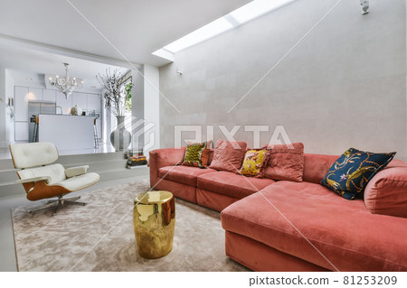 Interior of a beautiful living room. Modern and luxury room design Interior of a beautiful living room. Modern and luxury room design 81253209