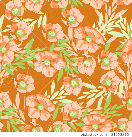 Vector seamless pattern with hand-drawn flowers 81253210