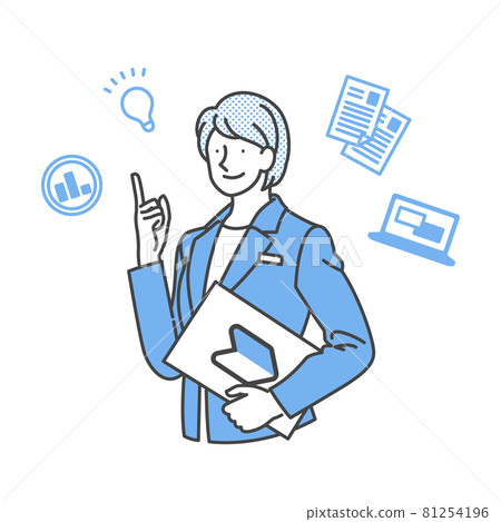 有初學者標記文件的衣服婦女 81254196