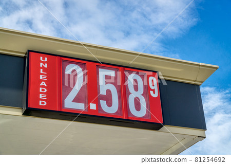 gasoline pricing sign 81254692