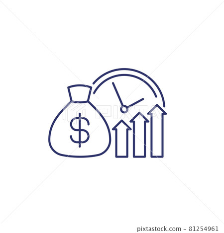 growing savings line icon on white 81254961