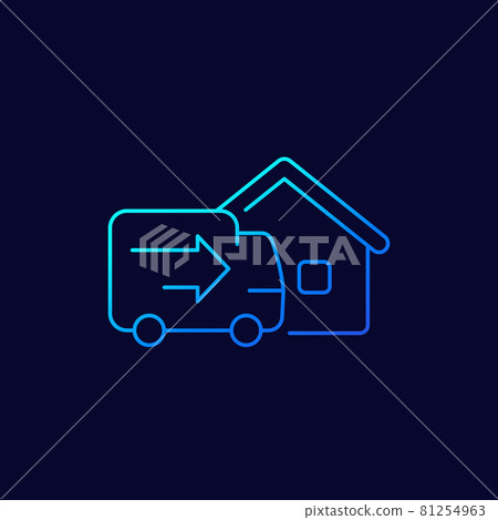 Home delivery line icon, vector 81254963
