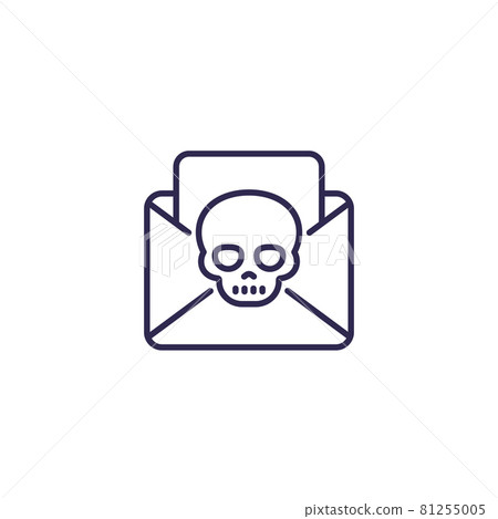 email with virus, malware or phishing line icon email with virus, malware or phishing line icon 81255005