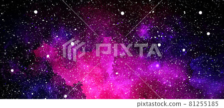 Vector cosmic illustration. Beautiful colorful space background. Watercolor Cosmos 81255185