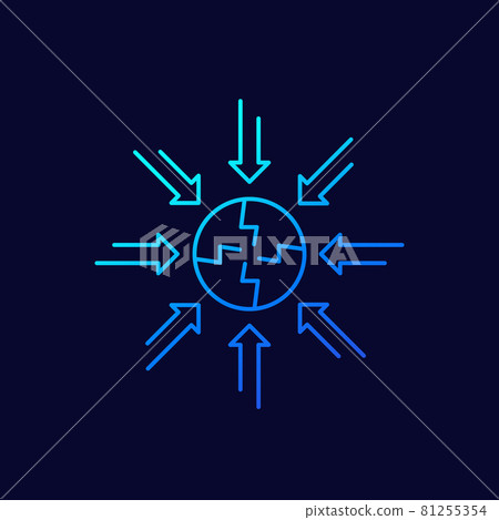 negative impact line icon, vector negative impact line icon, vector 81255354