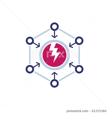 negative impact icon on white, vector 81255360