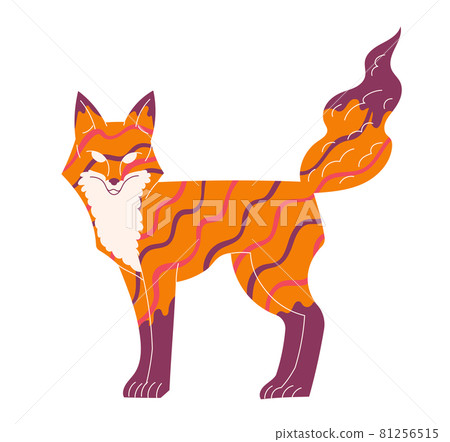 Mythical fox, mystical character wild fairy tale animal. 81256515