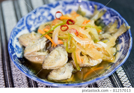 Pickled bean horse mackerel in Nanban 81257013