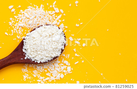 Bread Crumbs on yellow background. 81259025