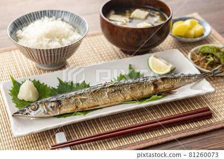 Grilled saury with salt Autumn image Grilled saury with salt Autumn image 81260073