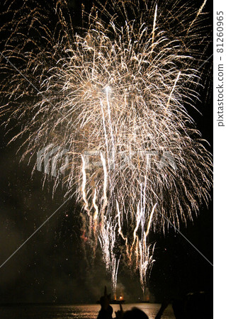 美國夏威夷威基基海灘燃放煙花 81260965