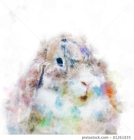 Abstract beautiful cute watercolor rabbit - Stock Illustration ...