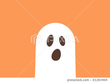 Ghost on orange background - Stock Illustration [81263404] - PIXTA