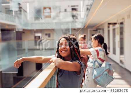 Smiling Girl Enjoying School Day Smiling Girl Enjoying School Day 81263678