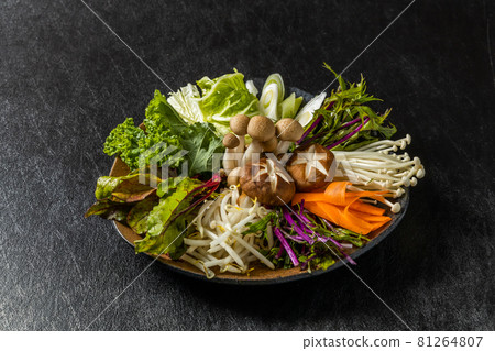 Chicken pan Chicken dumpling hot pot Japanese food Chicken pan Chicken dumpling hot pot Japanese food 81264807