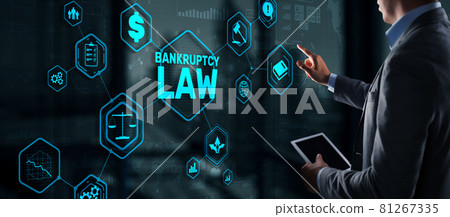Bankruptcy law concept. Insolvency law. Company has problems 81267335