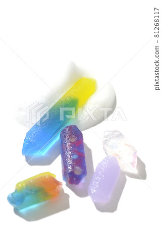Handmade crystal soap shot on a white background Handmade crystal soap shot on a white background 81268117