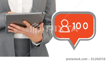 Businesswoman typing on her tablet 4k Businesswoman typing on her tablet 4k 81268558
