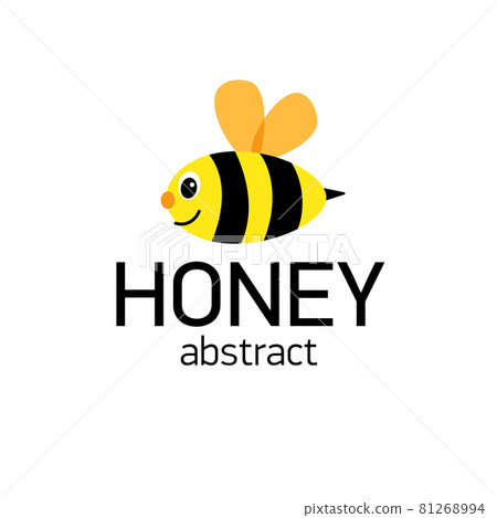 Cute striped Bee. Happy cartoon abstract bee flying. Cute striped Bee. Happy cartoon abstract bee flying. 81268994