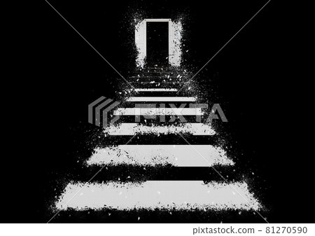Illustration of a broken white staircase and door Illustration of a broken white staircase and door 81270590