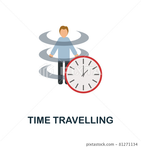 Time Roving Icon Time Travelling flat icon. Colored sign from... - Stock Illustration ...