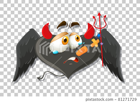 Heart shape devil with facial expression 81271729