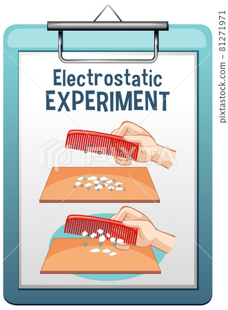 Electrostatic experiment with comb and paper 81271971