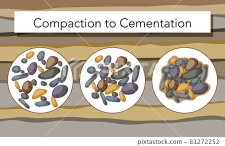 Process of compaction to cementation for education 81272252