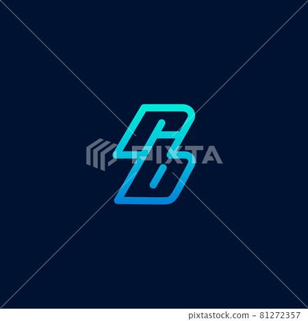 RB Logo lettering design vector on dark blue background. modern line logo design concept template 81272357