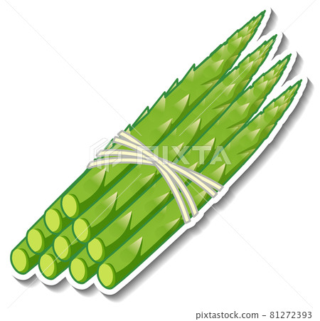 Asparagus sticker on white background Asparagus sticker on white background 81272393