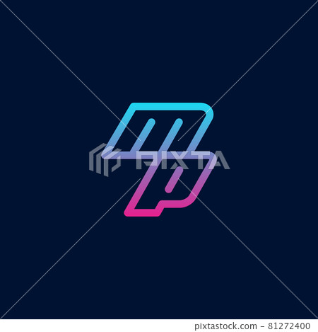 minimalistic mp lettered logo on dark blue background. modern line logo design concept template minimalistic mp lettered logo on dark blue background. modern line logo design concept template 81272400