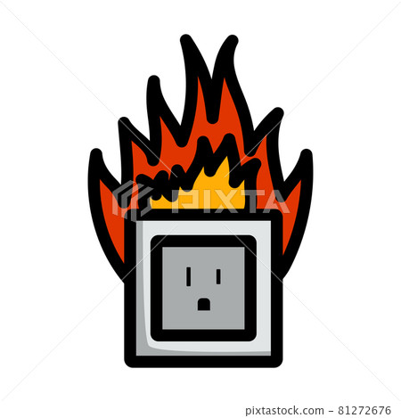 Electric Outlet Fire Icon Electric Outlet Fire Icon 81272676