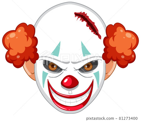 Creepy clown face on white background - Stock Illustration [81273400 ...