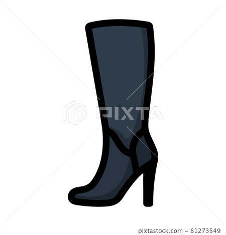 Autumn Woman High Heel Boot Icon Autumn Woman High Heel Boot Icon 81273549