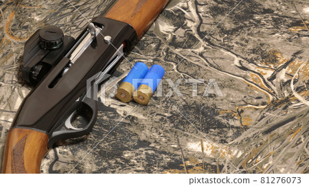 12-gauge rounds and a camo shotgun. 81276073