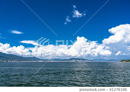 《Hiroshima Prefecture》 Summer Sky Seto Inland Sea / Miyajima Ferry 81276106