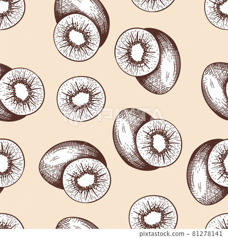 Seamles Pattern Of Kiwi - Stock Illustration [81278141] - PIXTA