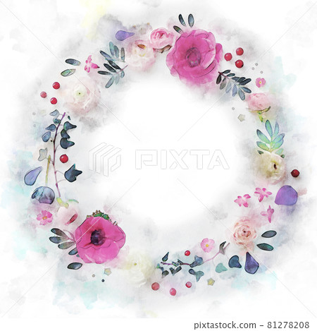 Abstract beautiful watercolor plant bouquet 81278208