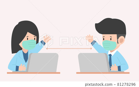 Distance Images Work businessman and Businesswoman distance working - Stock Illustration ...